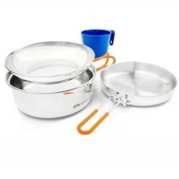 Set de Cocina Glacier acero inoxidable - GSI Outdoors de Gsi Outdoors en Rebajas, Senderismo Y Campismo, Alpinismo, Equipo De Cocina, Equipo De Cocina, Sets de Cocina, Sets de Cocina solo en Principal